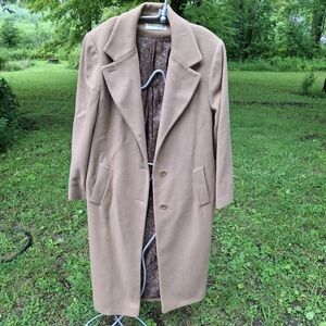Camel colored wool trenchcoat
